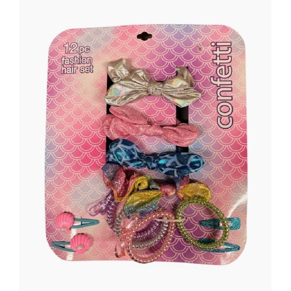 Confetti 12 Piece Girls Fashion Hair Set - New